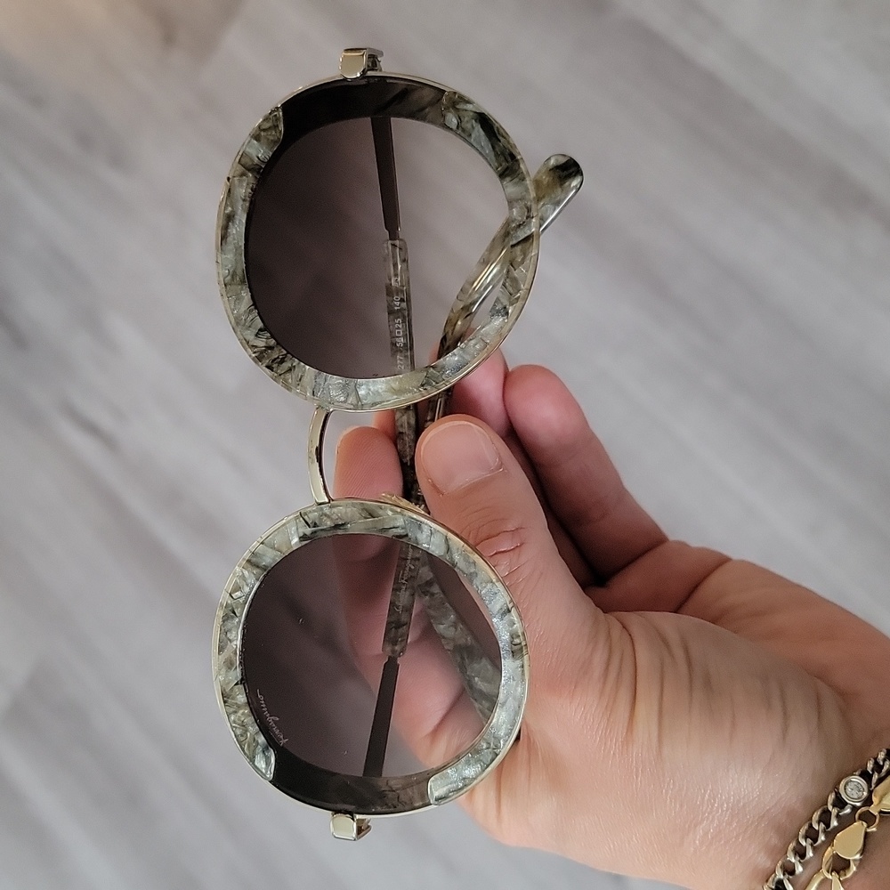 Ferragamo Round Marble Sunglasses